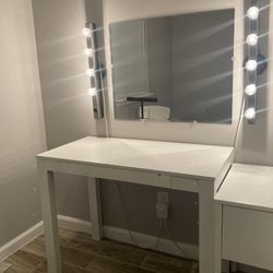 White Desk Vanity 