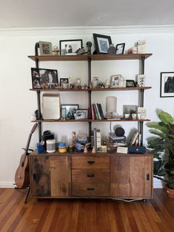 Industrial Bookcase / Rustic Wooden 