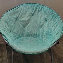 Urban Lifestyle Faux Fur. Foldable Saucer Chair, Teal