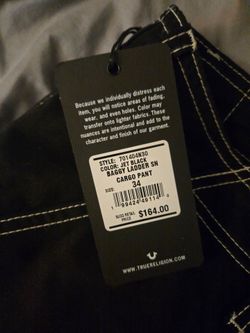 True Religion Baggy Ladder Cargo Pants Size 34