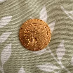 1926 Gold Indian 2.5 USD Coin AU