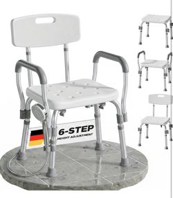 Brand New in box Adjustable Shower Chair with Arms & Back – 350 LB Capacity