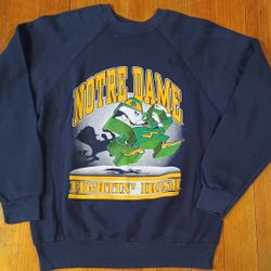 Notre Dame Vintage Sweatshirt TNT Brand Fighting Irish Blue