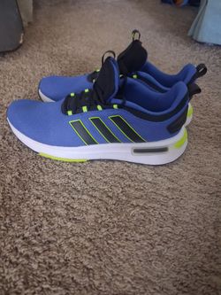 Adidas Low-Top Sneakers Blue and Neon size 12.5 mens