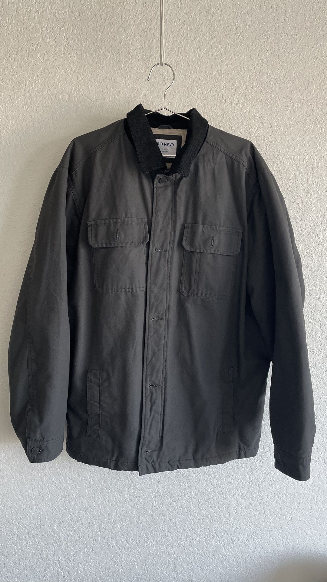 Old Navy XL Tall Workwear Jacket, Canvas Flannel-Lined, Panther, Men, Excellent