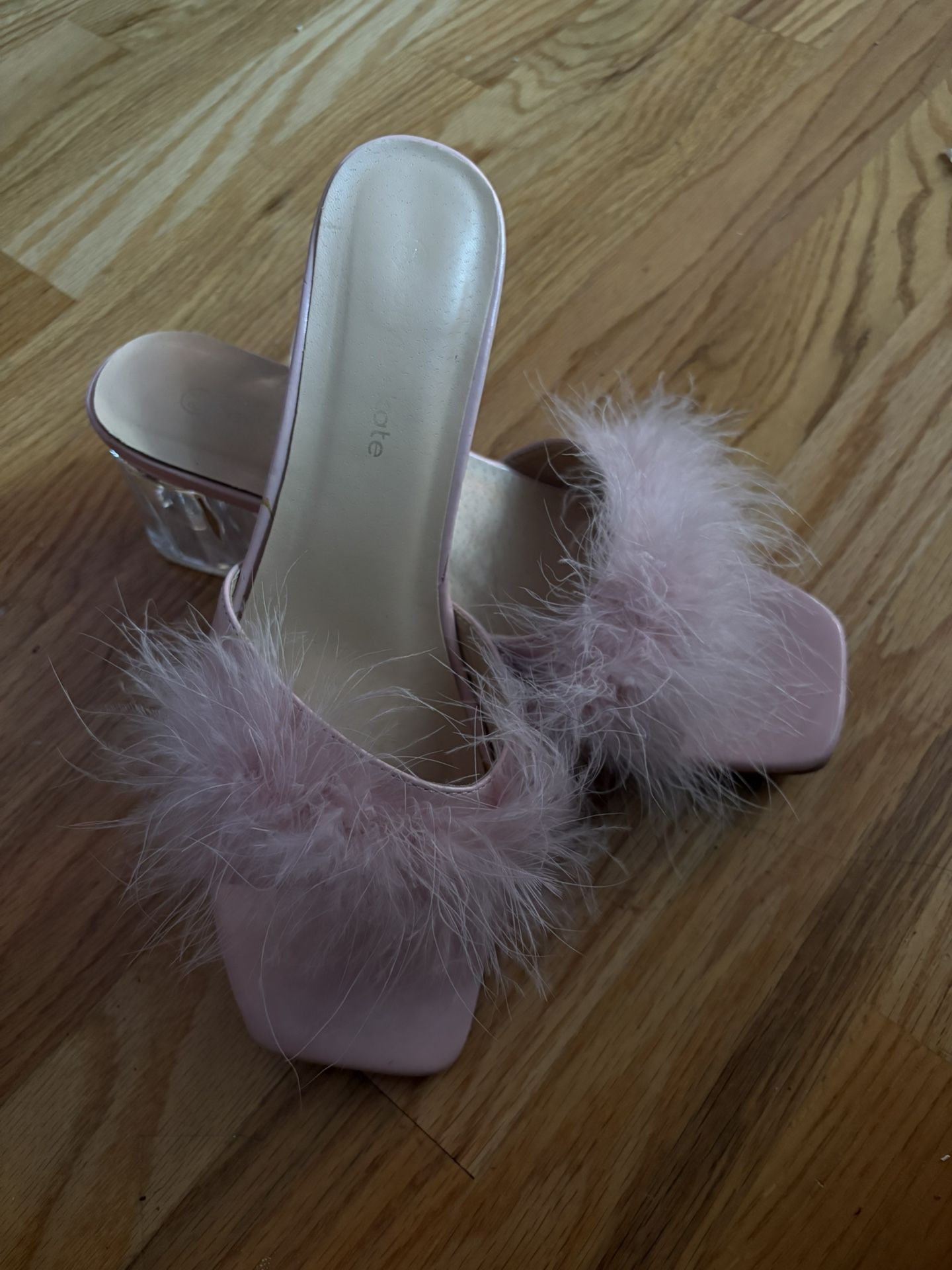 Pink Fluffy Heels Olivia Kate 