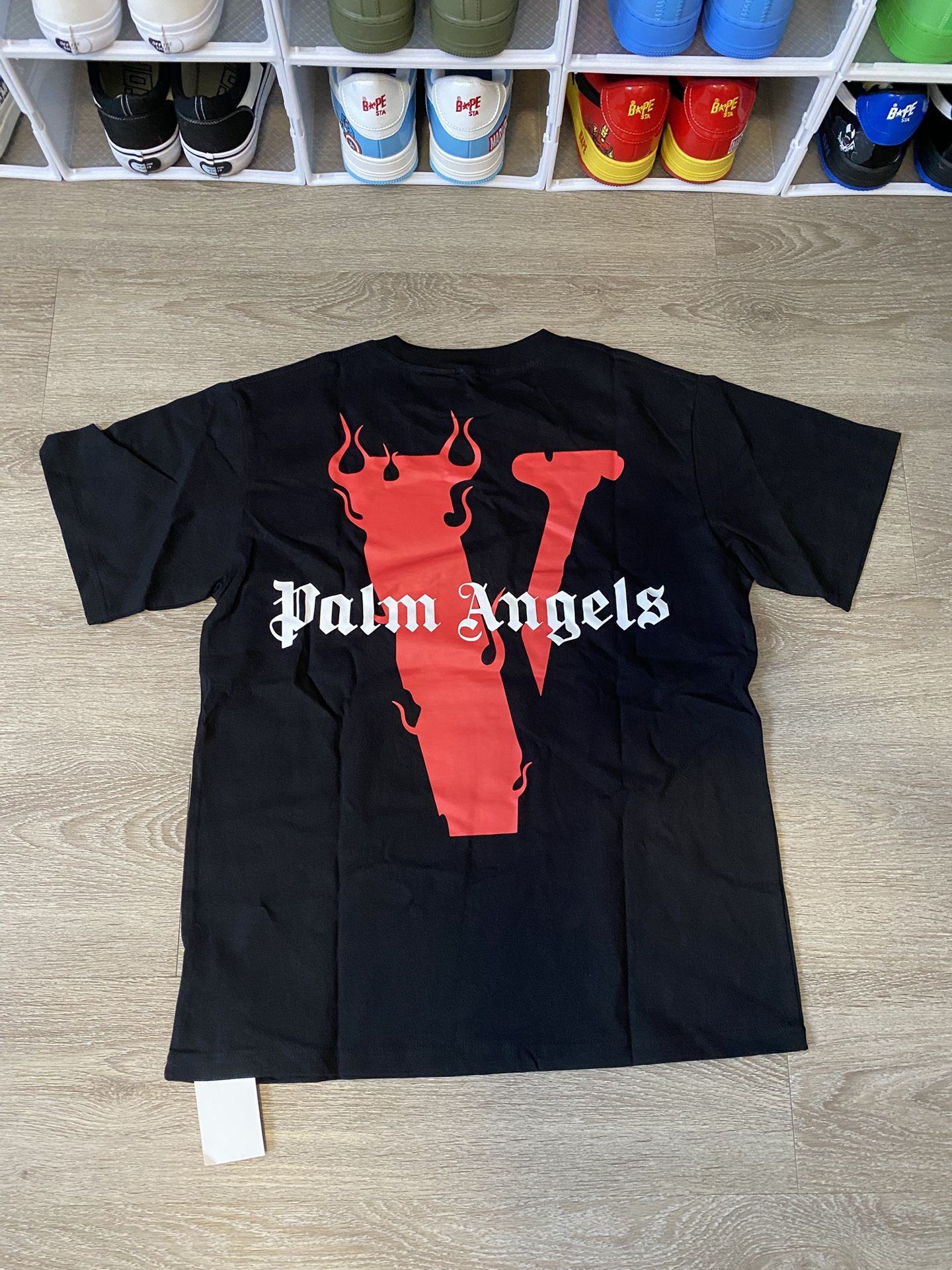 VLONE x Palm Angels Shirt Black/red Size Large