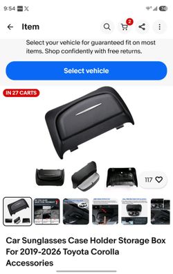 Car Sunglasses Holder roof case For 2019-2026 Corolla with Sunroof