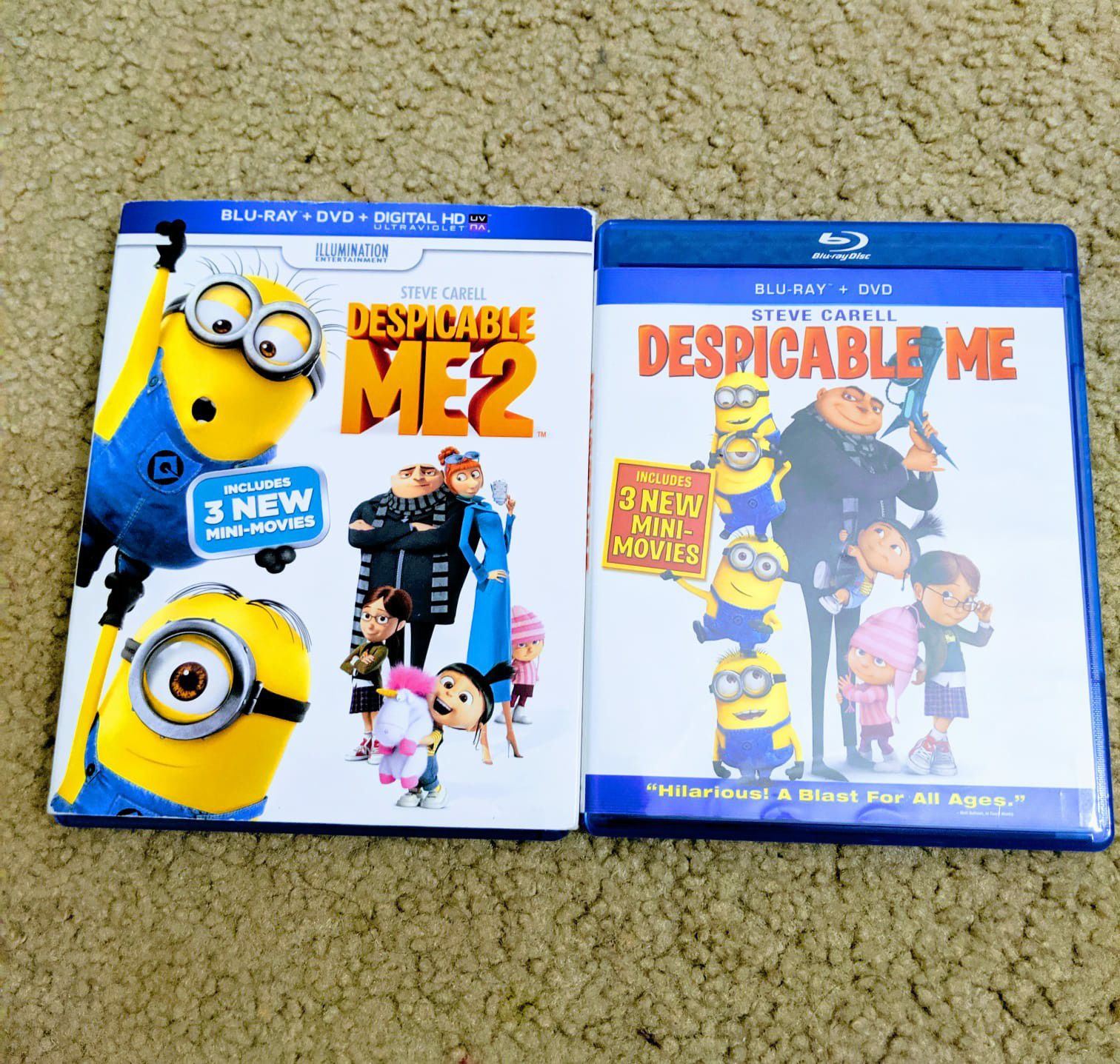 Despicable Me 1 and 2 (Blu Ray + DVD)