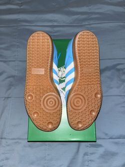 adidas gazelle silver green womens adidas x Sporty & Rich SL72 (Blue/Yellow/White), 5.5
