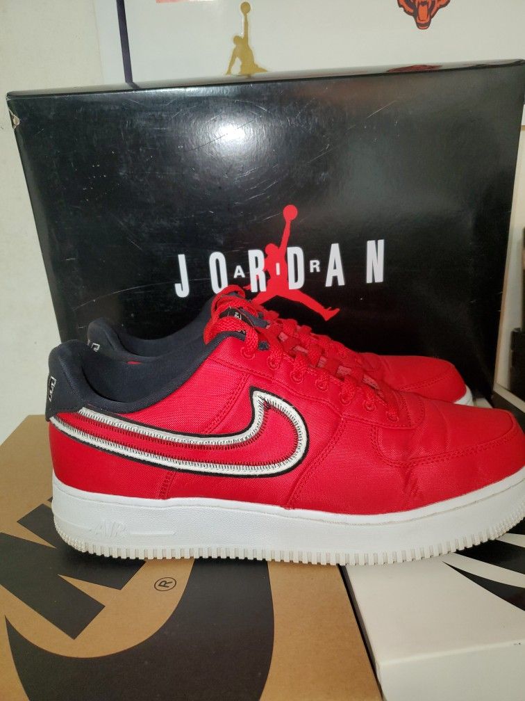 Nike Air Force One Low Reverse Stitch Red Edition.  Size 10 Men's 