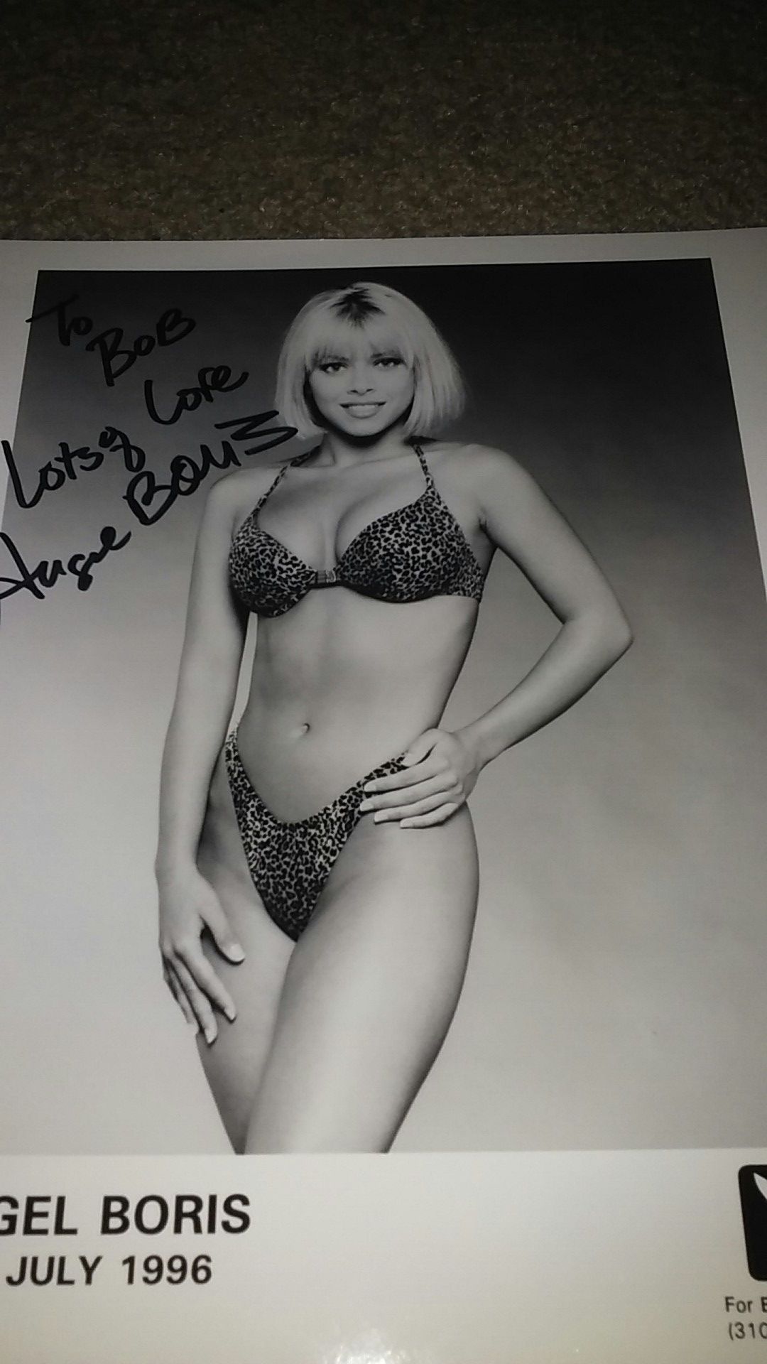 Angel Boris Miss July 1996 Playboy Playmate Signed Photo
