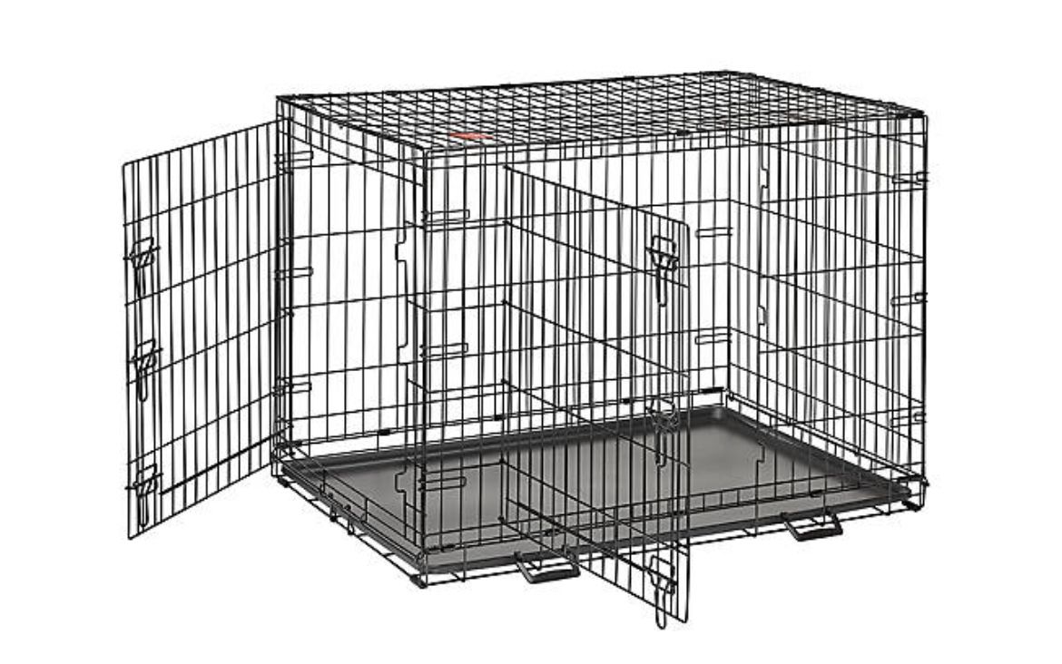 top paw 42” double door folding crate
