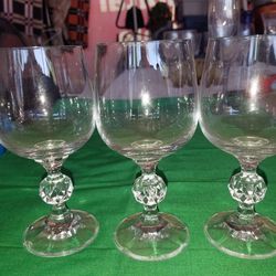 3 crystal water/wine glasses 5.75 inches. A38V987