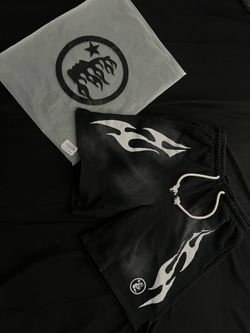 Hellstar Black Flame Mesh Shorts – Size Small