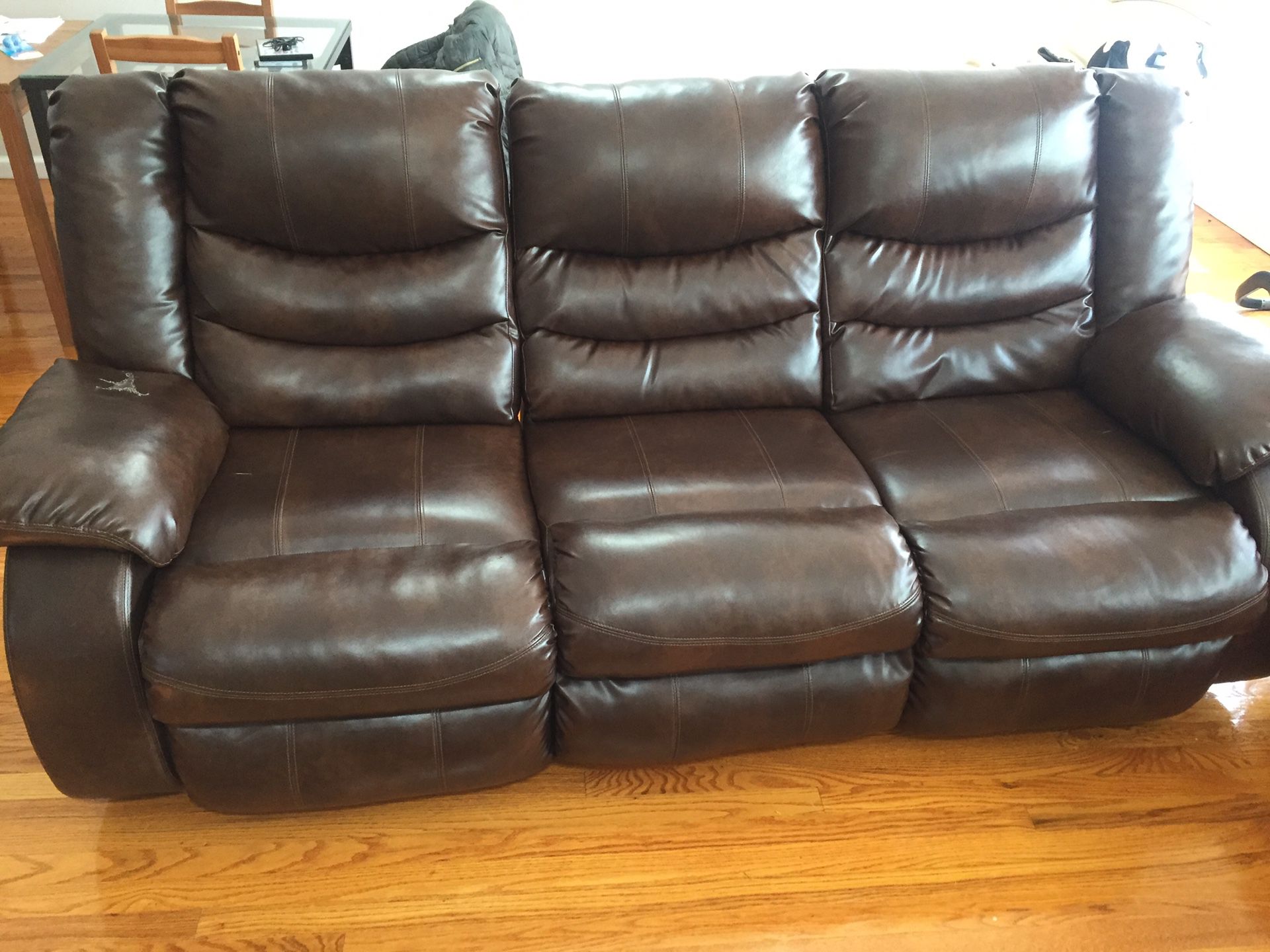 Faux leather couch PICK UP ONLY.