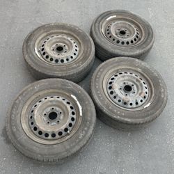 4 - 195/65r15 5x114.3 5x4.5 Honda Civic Rims Wheels With Tires Good Treads!!!