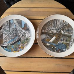 Set of two Vintage Chicago Collection 1978 Limited Edition Plates by Franklin Mahon