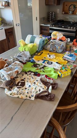 NWT Lots of brand new baby boy clothes, blankets, and toys all have tags on them still