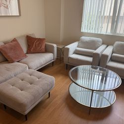 Sofa And Chair Set With Tables