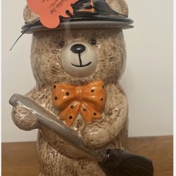 Tik Tok Viral Halloween CREEPY CRITTERS WITCH TEDDY BEAR COOKIE JAR  11’