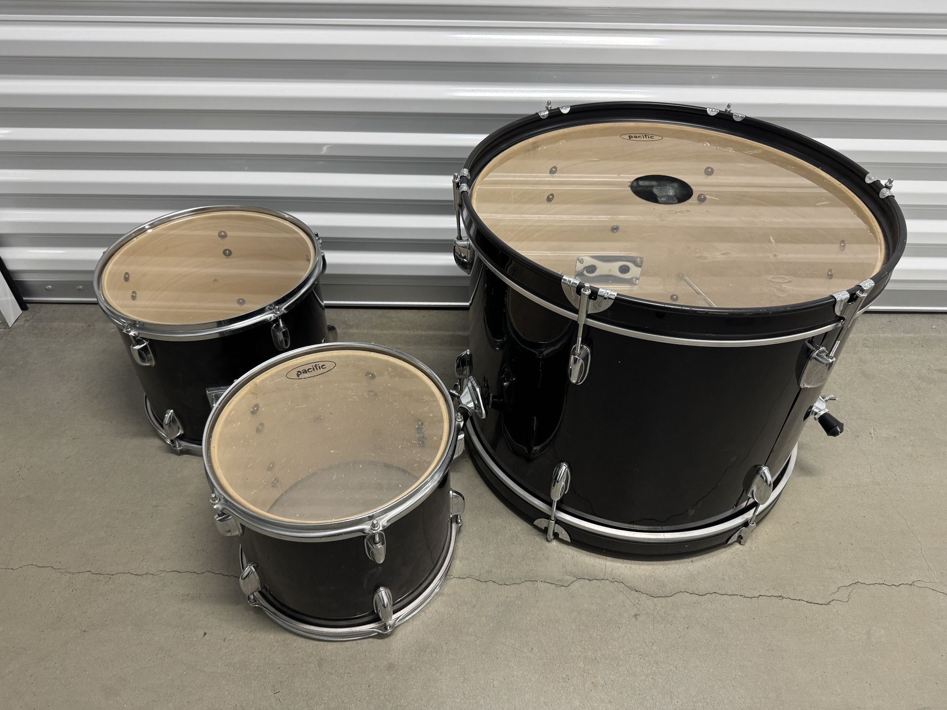 Pacific Drums & Percussion 3-Piece, Black Drum Set