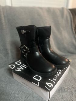Wild Diva Lounge Black Moto Ankle Boots