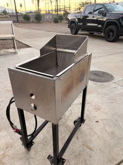 Stainless Steel Propane Deep Fryer on Wheels