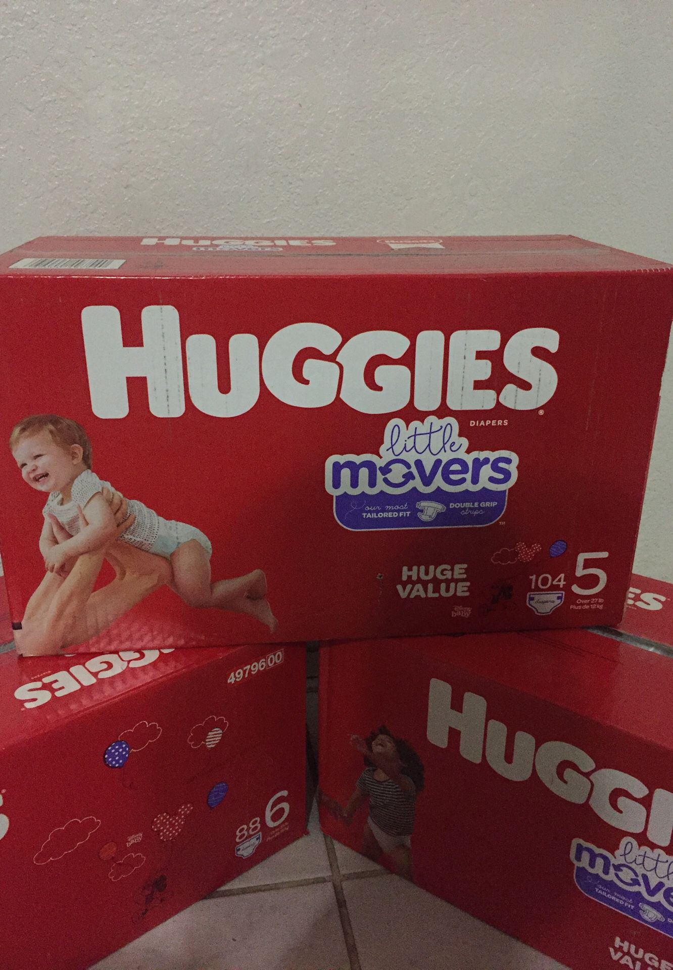 Huggies diapers size 5 & 6