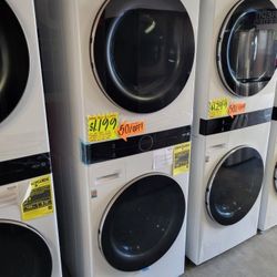 LG ThinQ WashTower Single Unit Front Load Washer 4.5 Cubic Feet  AND  Gas Dryer 7.4 Cubic Feet 9P