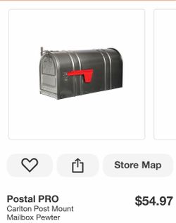 Carlton Post Mount Mailbox Pewter