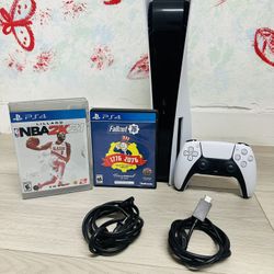 Sony PlayStation 5 Disc Edition - 825GB , Bonus 2 Game  ( Used Very New  )