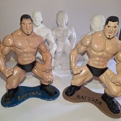 WWE Alcancías de luchadores / Wrestler Piggy Bank (Batista /Rey Misterio) ver fotos/see pics