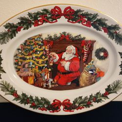 Vintage 1990 Franklin Mint "The Night Before Christmas" Pristine Platter Plate!