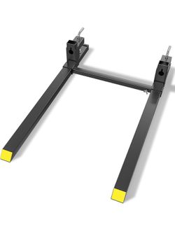 YZONA 43" 3000 LBS Heavy-Duty Pallet Forks for Tractor Bucket, Clamp on Tractor Forks with Adjustable Stabilizer Bar for Tractor Attachment, Skid Stee