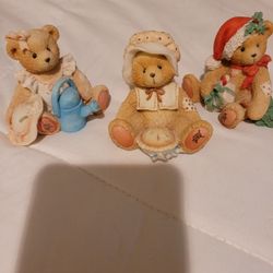 Enesco Cherished Teddys "June" June, "Nicole" November And "Denise" December 