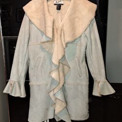 Randolph Duke Cream And Light Blue 🩵 Teddy  Coat 