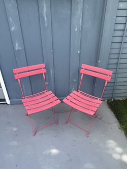 Red Outdoor Bistro Chairs