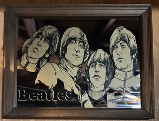 Vintage Beatles Framed Mirror Artwork