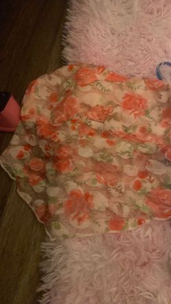 1 cute pink flowers top and blue top
