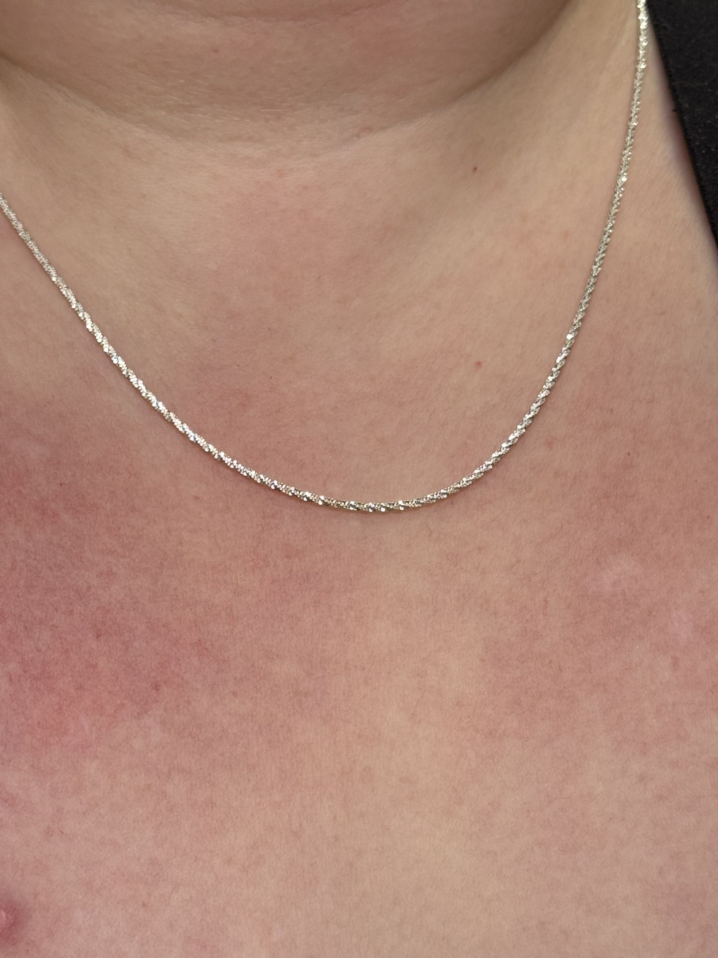 New Sterling Silver 1.4mm Adjustable Diamond Cut Criss-Cross Chain 24”