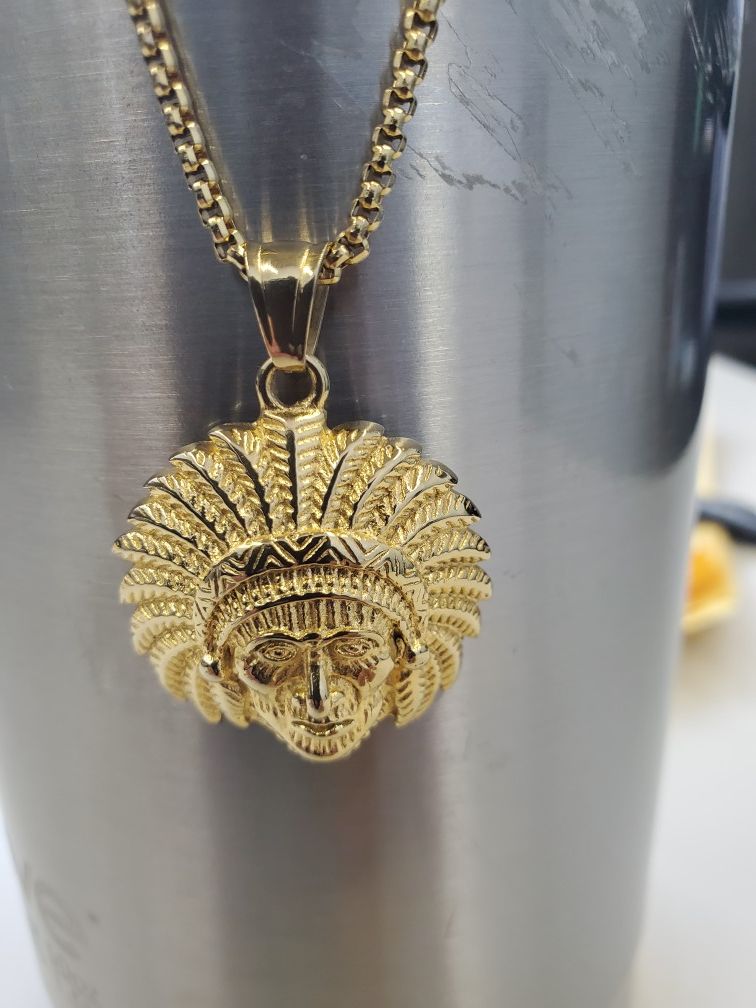 Stainless steel Indian head and chain