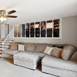 Light Gray Sectional Sofa With Ottoman