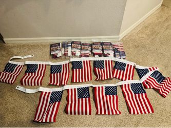 U.S Patriotic Garland Twelve 8” x 12 “ Flags