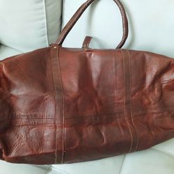 Vintage Thick Leather Duffel Bag
