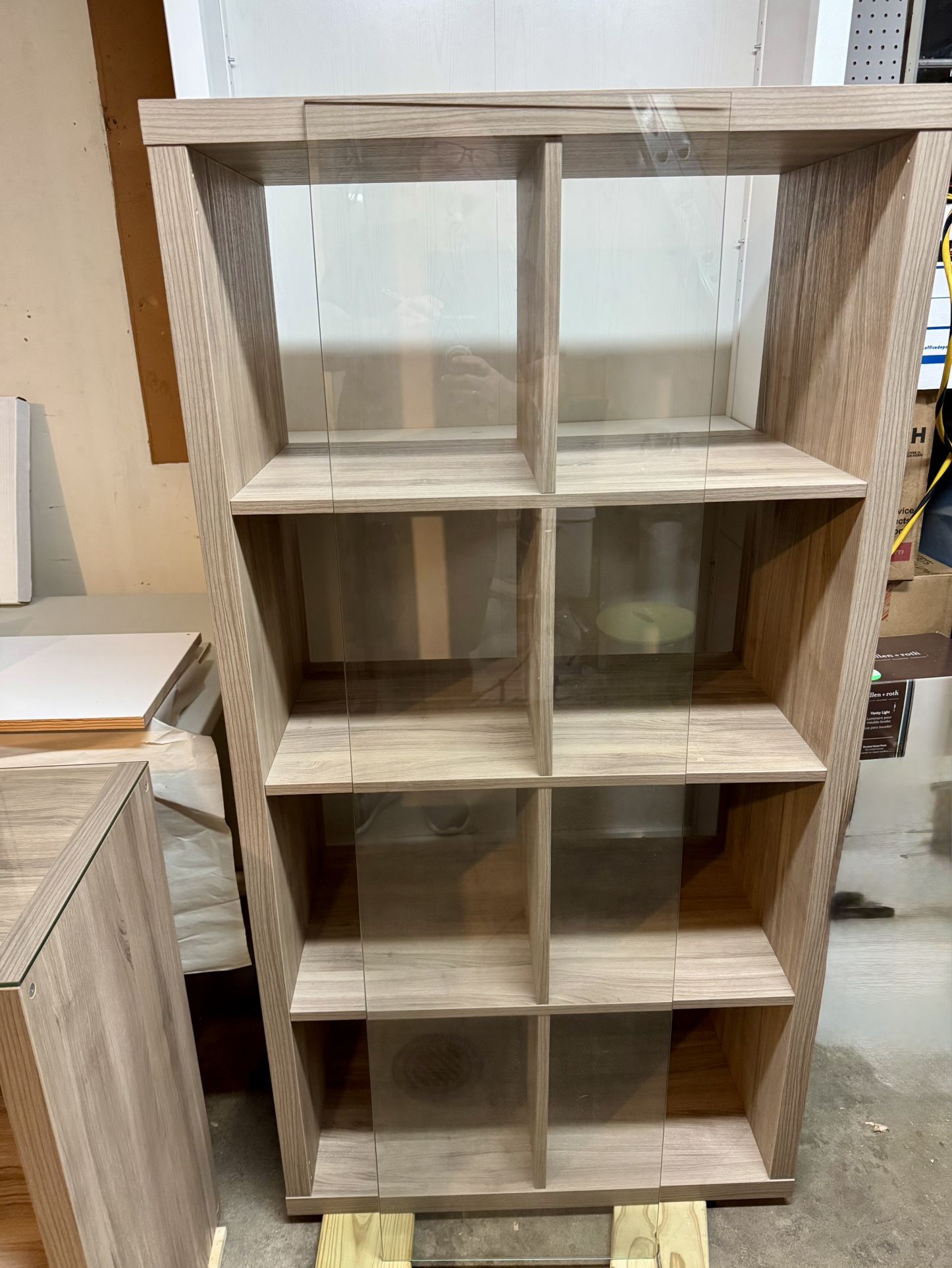 Set of 2 IKEA Kallax Cube Shelving Units with Glass