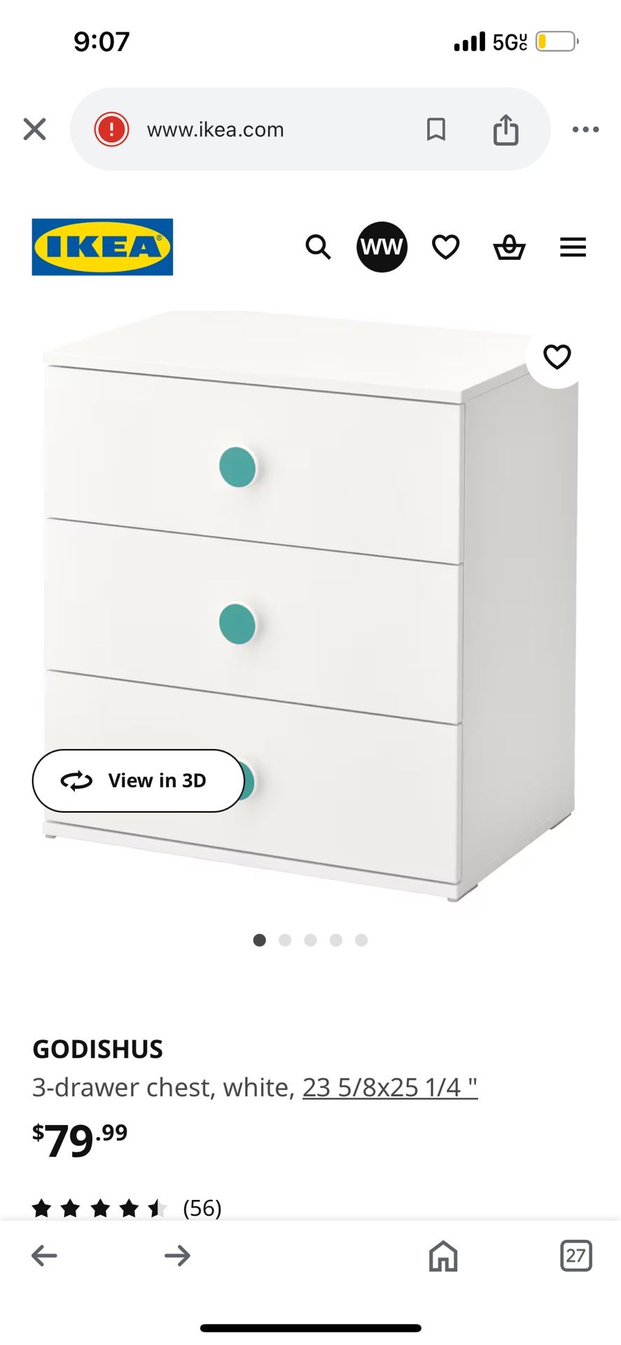 GODISHUS - IKEA - 3 drawer chest