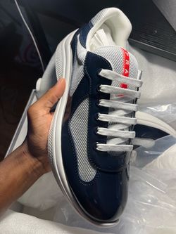 Prada cups navy blue sneakers men’s 10