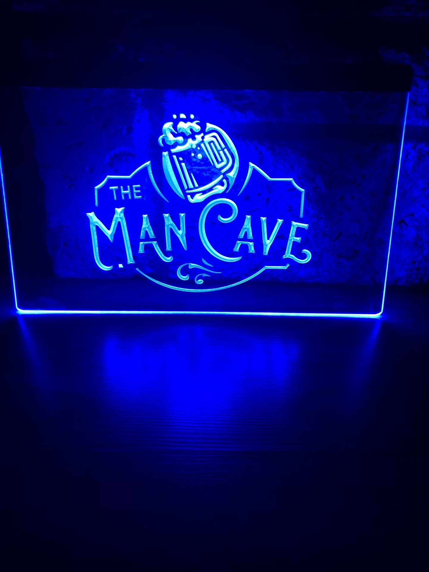 MAN CAVE LED NEON BLUE LIGHT SIGN 8x12