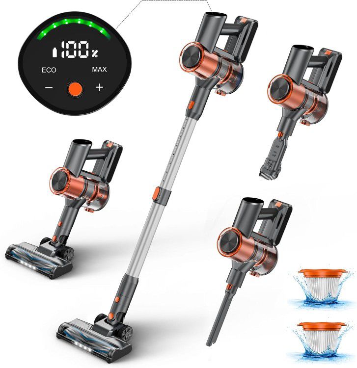KCHE Cordless Vacuum Cleaner with LED Display 6-in-1 Stick Vacuum